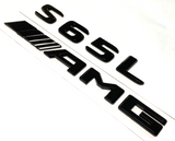 GLOSS BLACK S65L+AMG FOR MERCEDES S65 REAR TRUNK EMBLEM BADGE NAMEPLATE DECAL