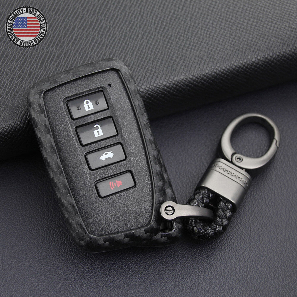 Carbon Fiber Style For Lexus Remote Key Fob Case Shell + Keychain Protect GIft