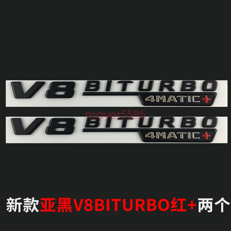E63s AMG V8 BITURBO Trunk Emblem Badge Sticker for Mercedes Benz Matte black
