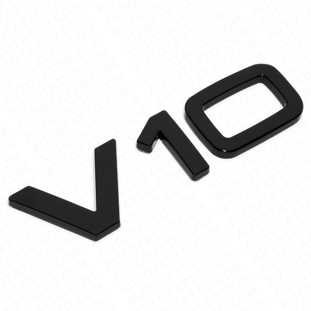 2x Audi Gloss Black V10 Side Fender Marker Letter Nameplate Emblem Badge Sport