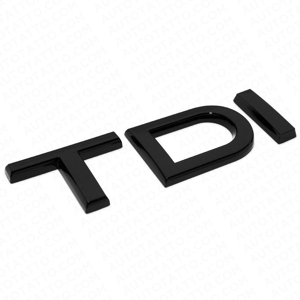 For Audi Gloss Black TDI Rear Letter Tail Badge Trunk Emblem Badge Logo Quattro