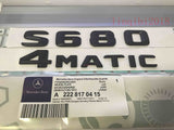 Matt black "S680 + 4 MATIC" Letters Trunk Emblem Badge Sticker for Mercedes Benz