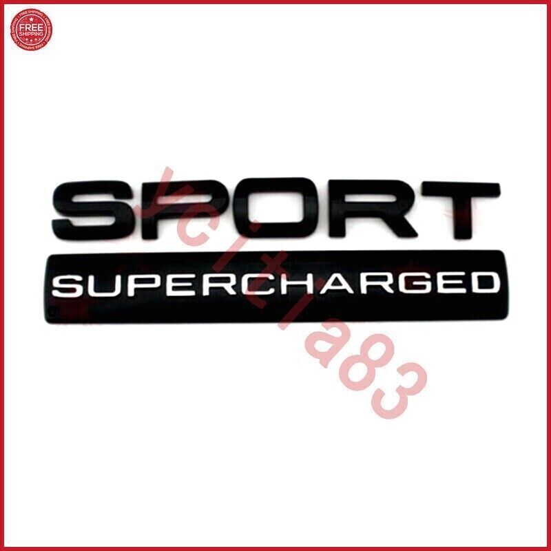 6PCS RANGE ROVER & SPORT SUPERCHARGED Black Emblem Logo Front Rear Hood