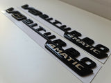 Pair of V8 Biturbo 4matic side wing badge emblem gloss black for Mercedes amg
