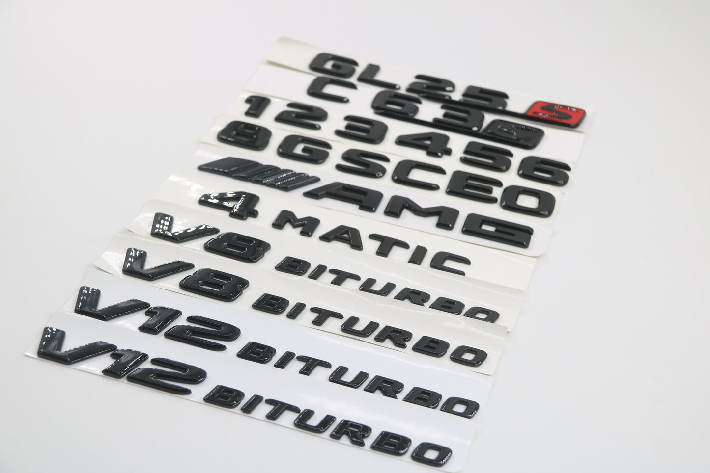 E-CLASS GLOSS BLACK SET E250d REAR TRUNK BADGES EMBLEMS STICKER