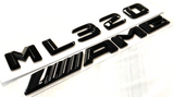 2PCS GLOSS BLACK ML320+AMG FOR MERCEDES ML320 REAR TRUNK EMBLEM BADGE NAMEPLATE
