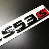 1Set CLS53S Chrome Black S Car Rear Trunk Lid Sticker Emblem For Mercedes-Benz