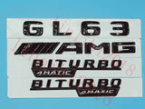 Flat Gloss Black "GL63 AMG BITURBO" Emblem Badge Sticker for Mercedes Benz GL63