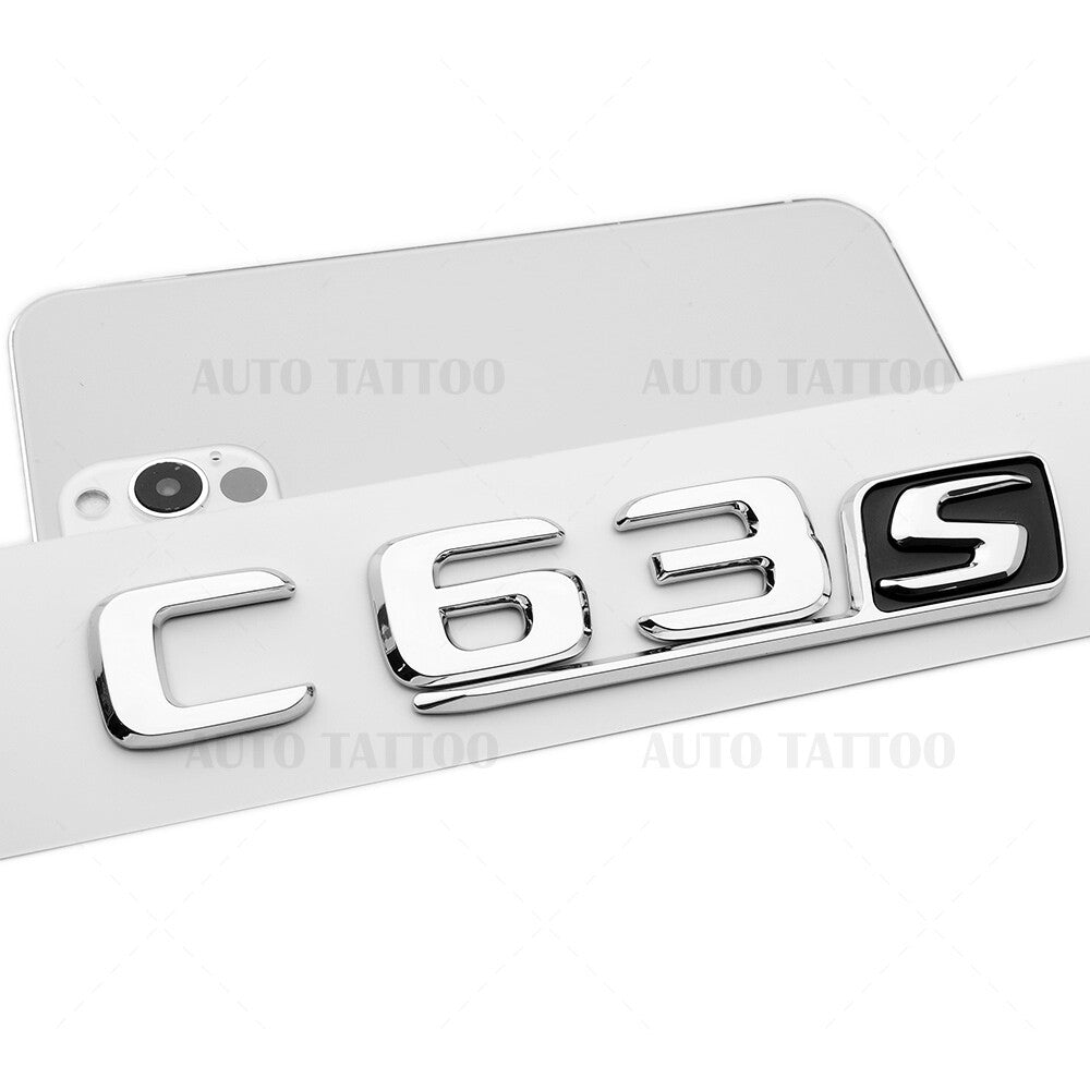 17-20 C63S AMG Emblem Trunk Lid Letter Logo Nameplate Badge Decorate OEM Chrome