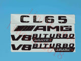 Gloss Black Flat CL65 AMG V8 BITURBO Trunk Embl Badge Sticker for Mercedes Benz