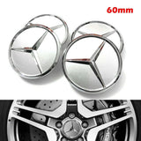 4pcs Hub Cover 60mm Silver For Mercedes Logo Emblem Rim Wheel Center