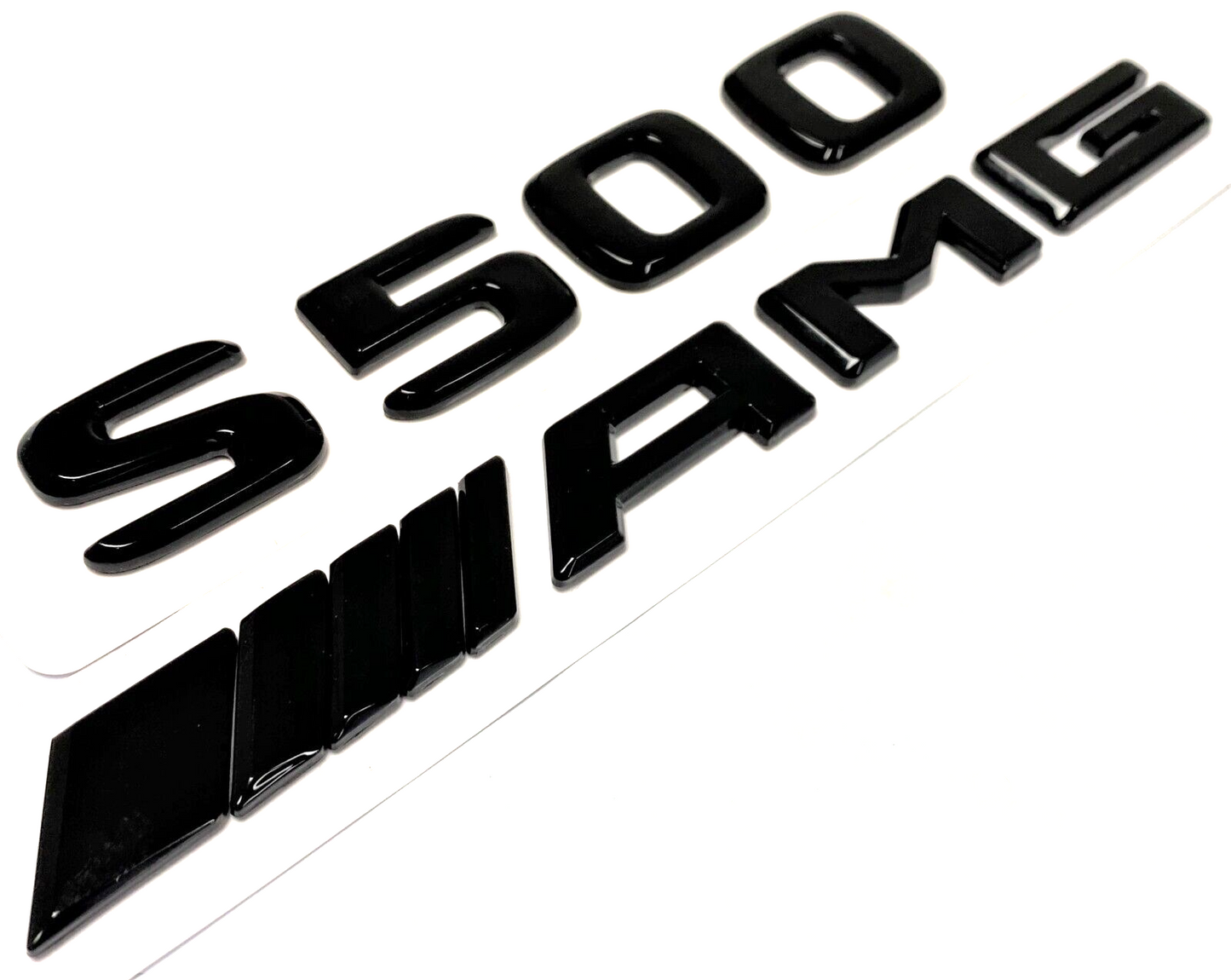 S500 + AMG BLACK FOR MERCEDES REAR TRUNK EMBLEM BADGE NAMEPLATE DECAL NUMBERS