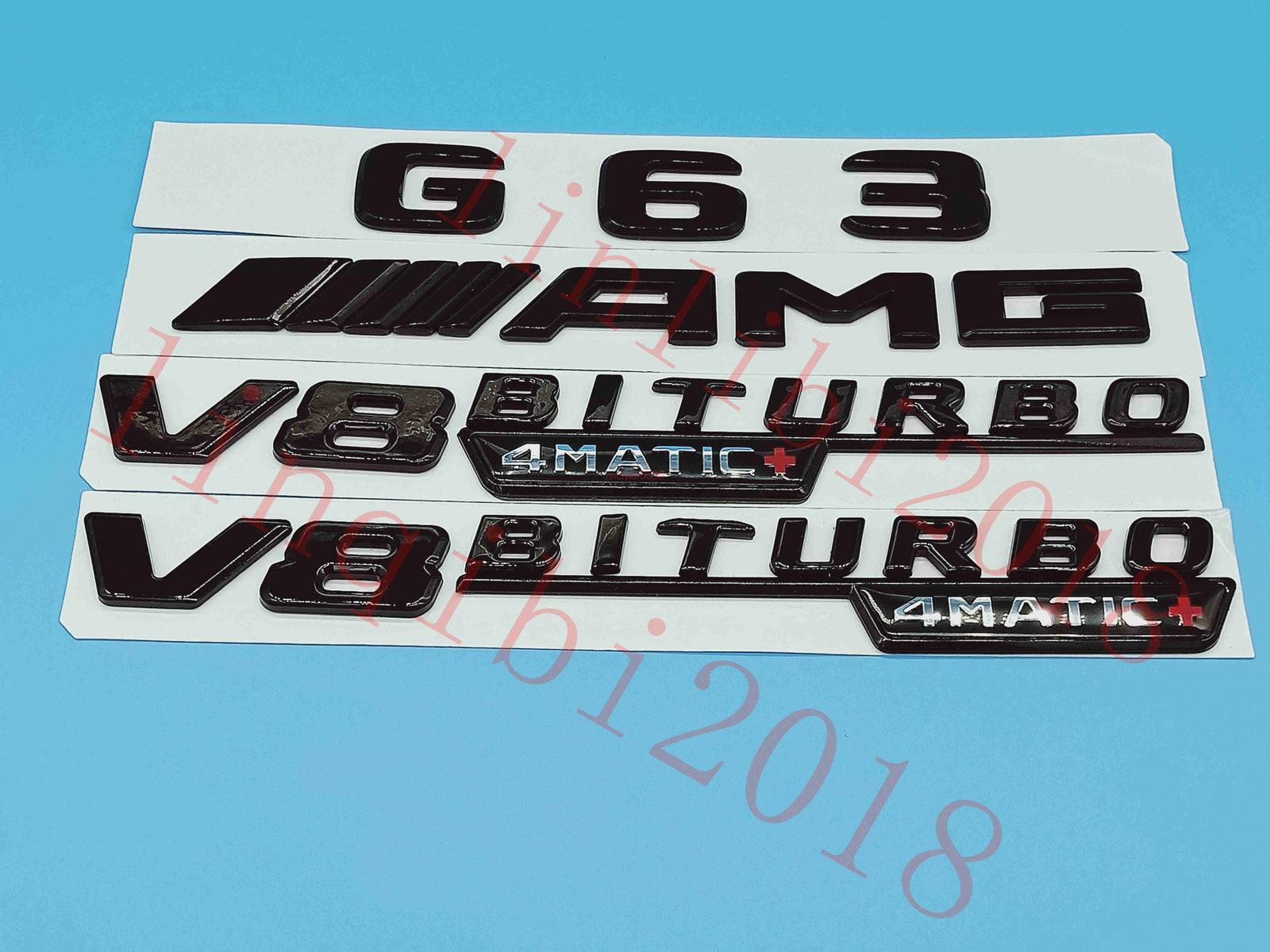 Gloss Black Flat G63 AMG V8 BITURBO Trunk Embl Badge Sticker for Mercedes Benz