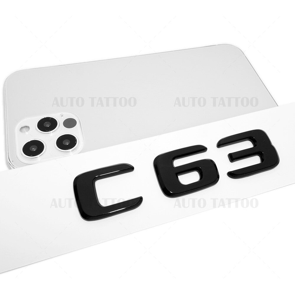 17-21 C 63 AMG Emblem Trunk Lid Letter Logo Nameplate Badge Decorate Gloss Black