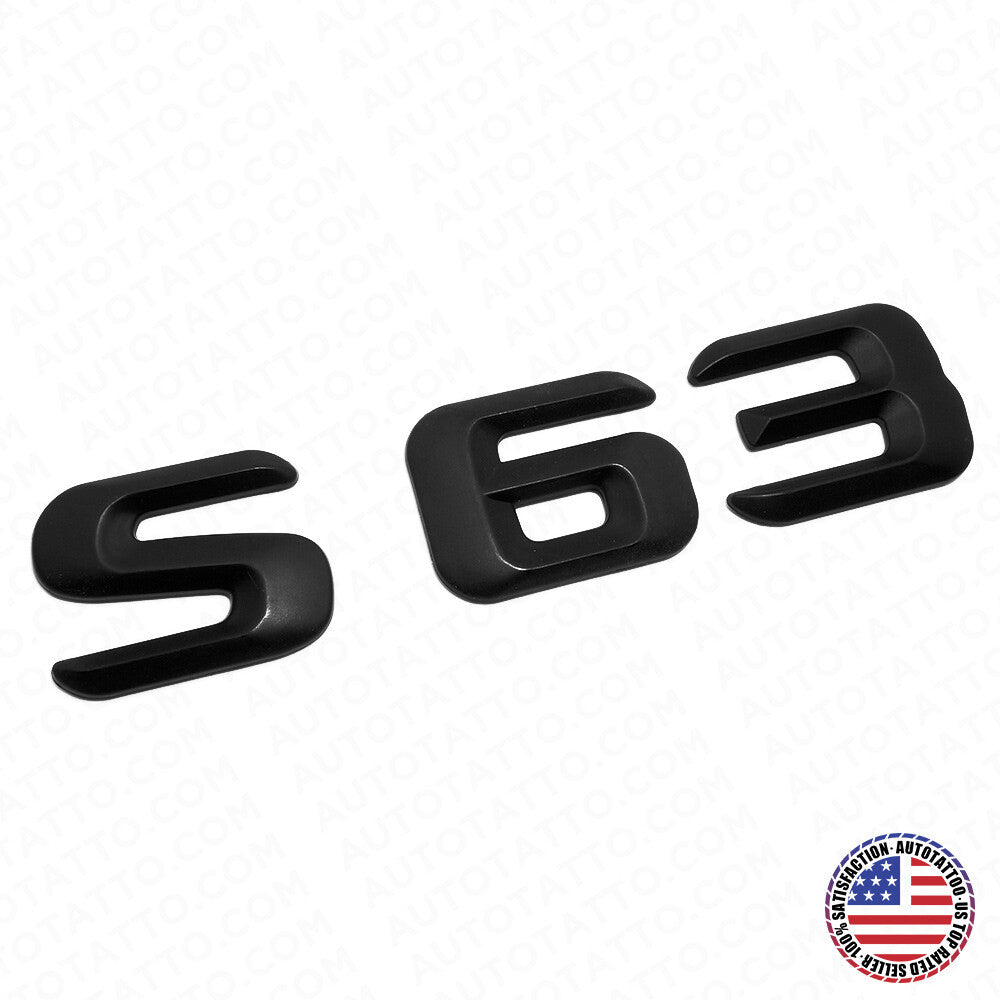 14-17 S 63 AMG Letter 3D Emblem Trunk Logo Nameplate Badge Decorate Matte Black
