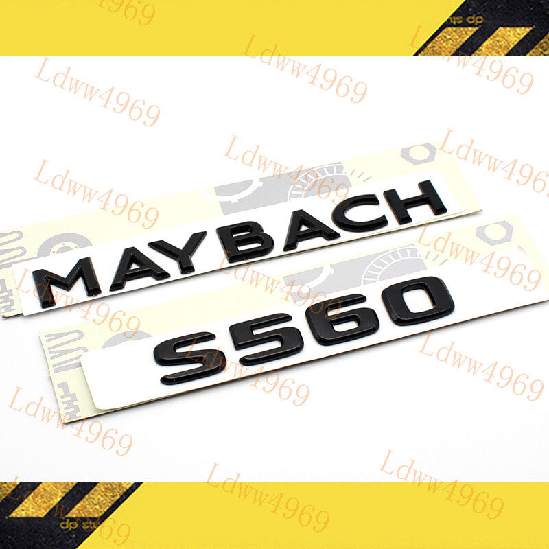 For S-Class W222 S560 Maybach Glossy Black Rear Trunk Emblem Decal Badge Sticker