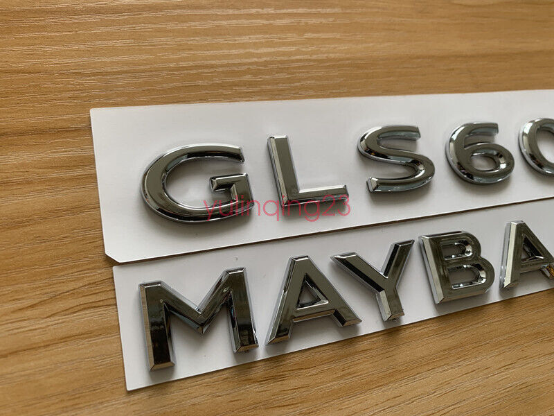 Chrome ABS GLS600 Maybach Number Trunk Letters Badge Emblems Sticker For Benz