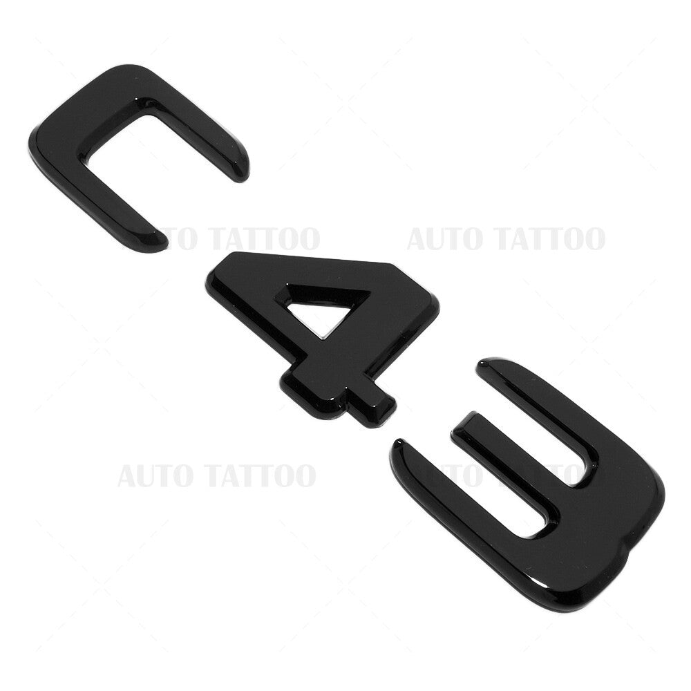 17-20 C43 Emblem Trunk Lid Letter Logo Nameplate Badge Decorate AMG Gloss Black