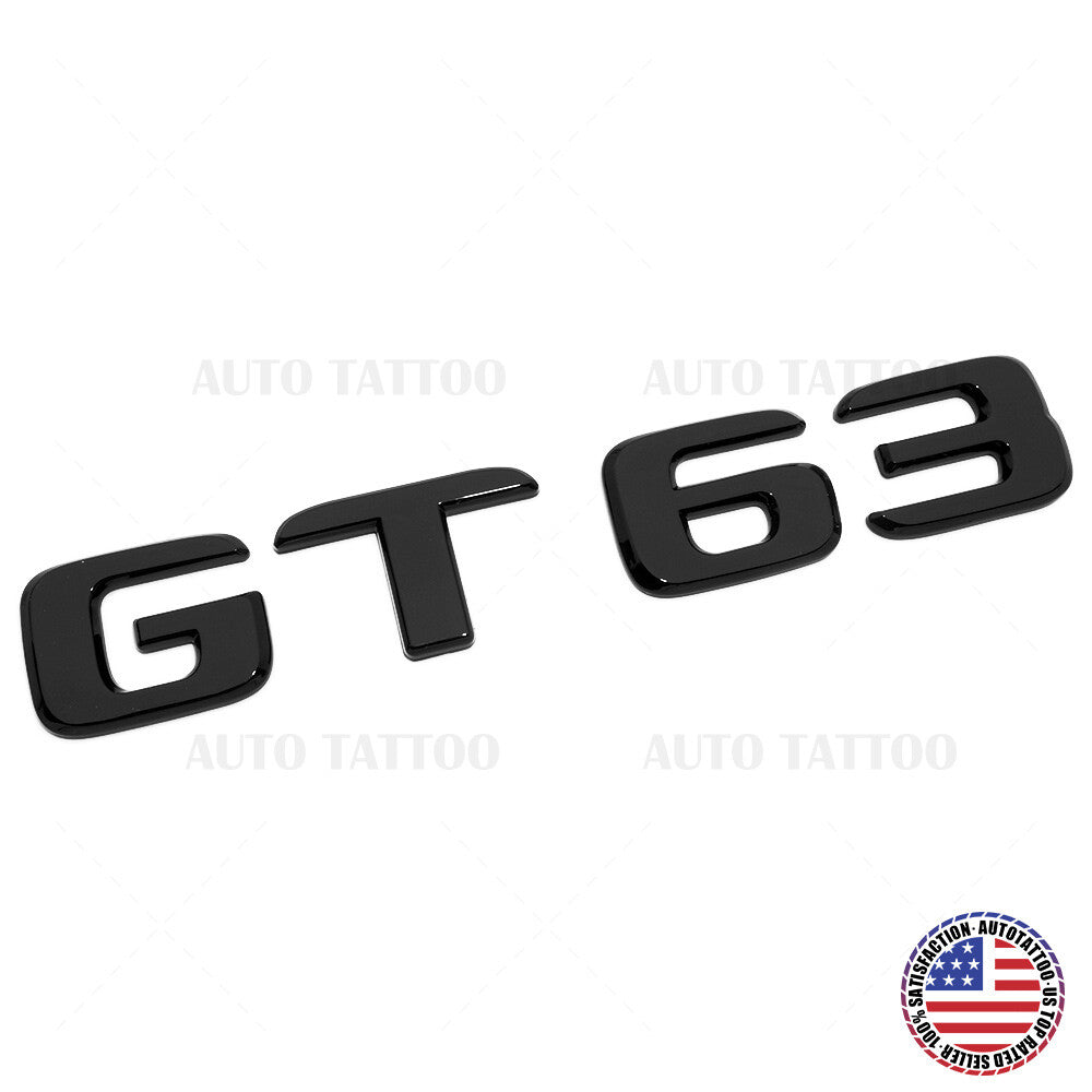 Mercedes AMG GT 63 Letter Emblem Trunk Logo Nameplate Badge Decorate Gloss Black