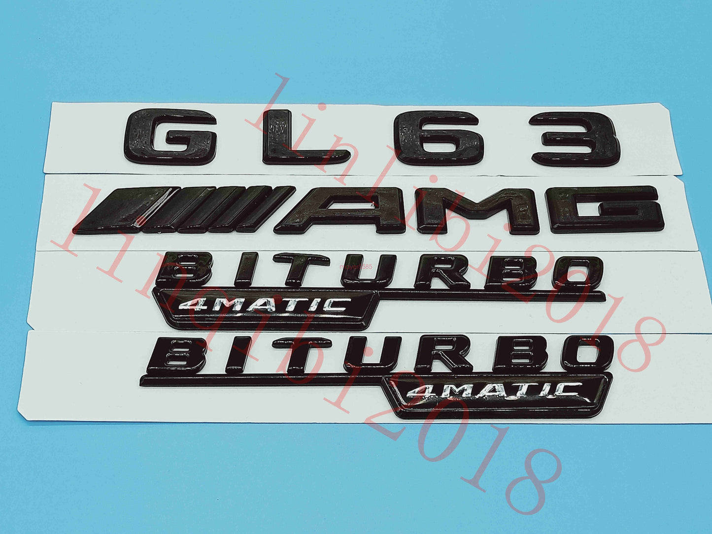 Flat Gloss Black "GL63 AMG BITURBO" Emblem Badge Sticker for Mercedes Benz GL63