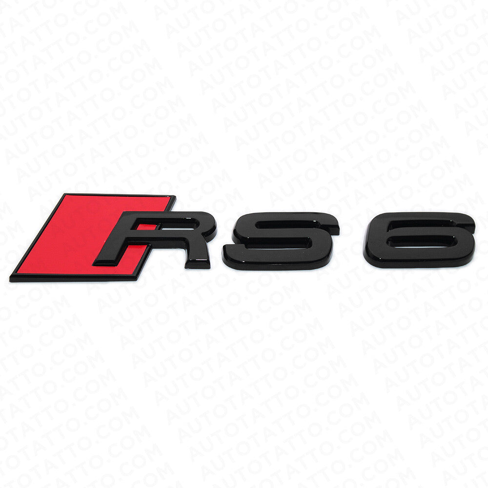 For Audi RS 6 Gloss Black Rear Letter Tail Badge Trunk Emblem Badge Logo Sport