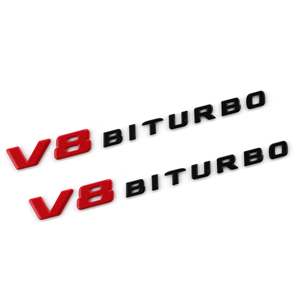Red Black V8 Biturbo AMG Side Decal Badge Sticker For Mercedes- GLS350 GLS63 AMG
