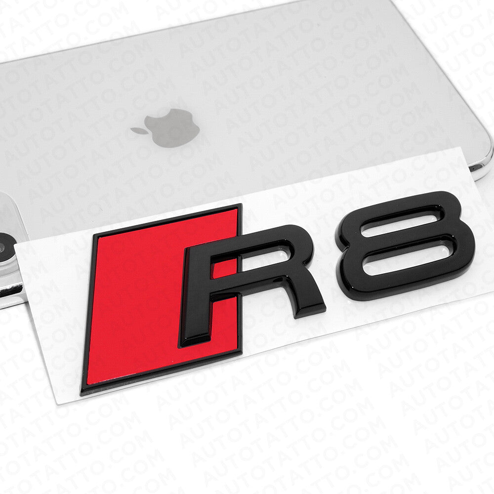 Audi R8 Gloss Black Rear Letter Trunk Lid Badge Trunk Emblem Badge Logo Sport