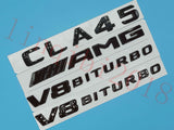 Gloss Black Flat CLA45 AMG V8 BITURBO Trunk Embl Badge Sticker for Mercedes Benz