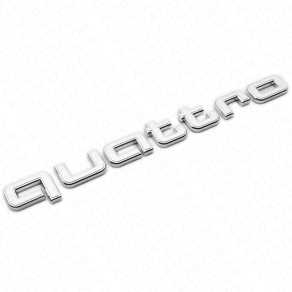 Audi Quattro Silver Rear Letter Liftgate Nameplate Trunk Emblem Badge Sport