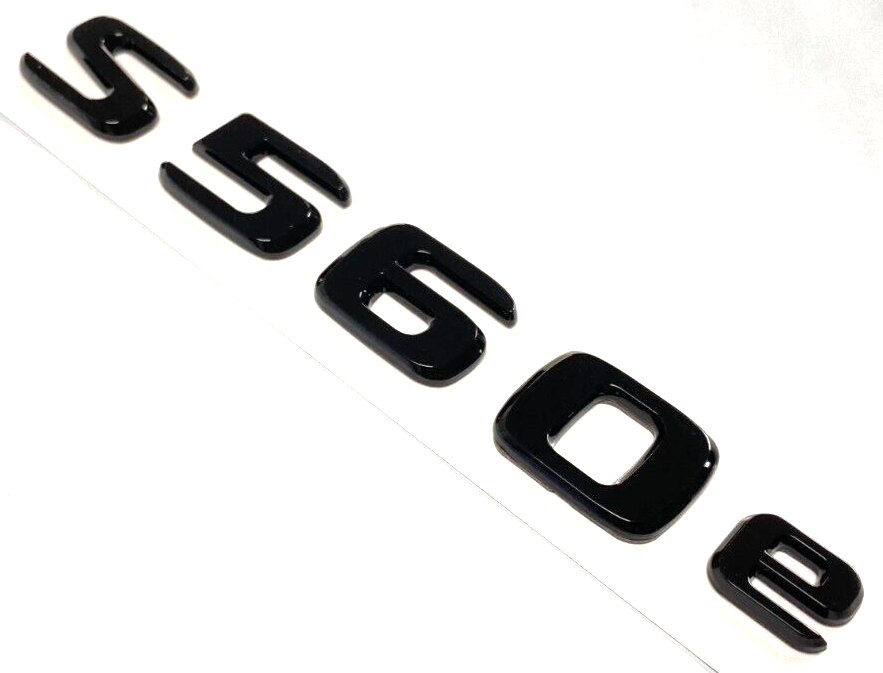 S560e GLOSS BLACK FOR MERCEDES REAR TRUNK EMBLEM BADGE NAMEPLATE DECAL LETTERS