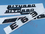 Gloss Black 3D "E63 AMG BITURBO ///AMG" Number Emblem Sticker for Mercedes-Benz