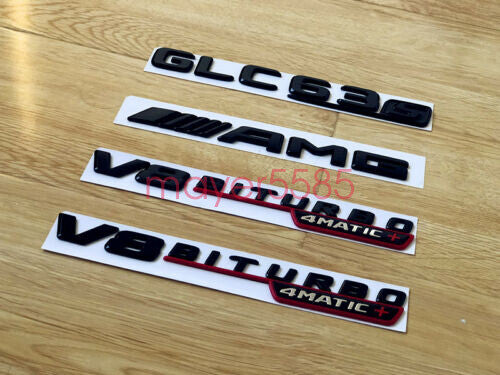 Gloss Black GLC63 GLC63S AMG Biturbo 4matic+ emblem badge For C253 X253 Series