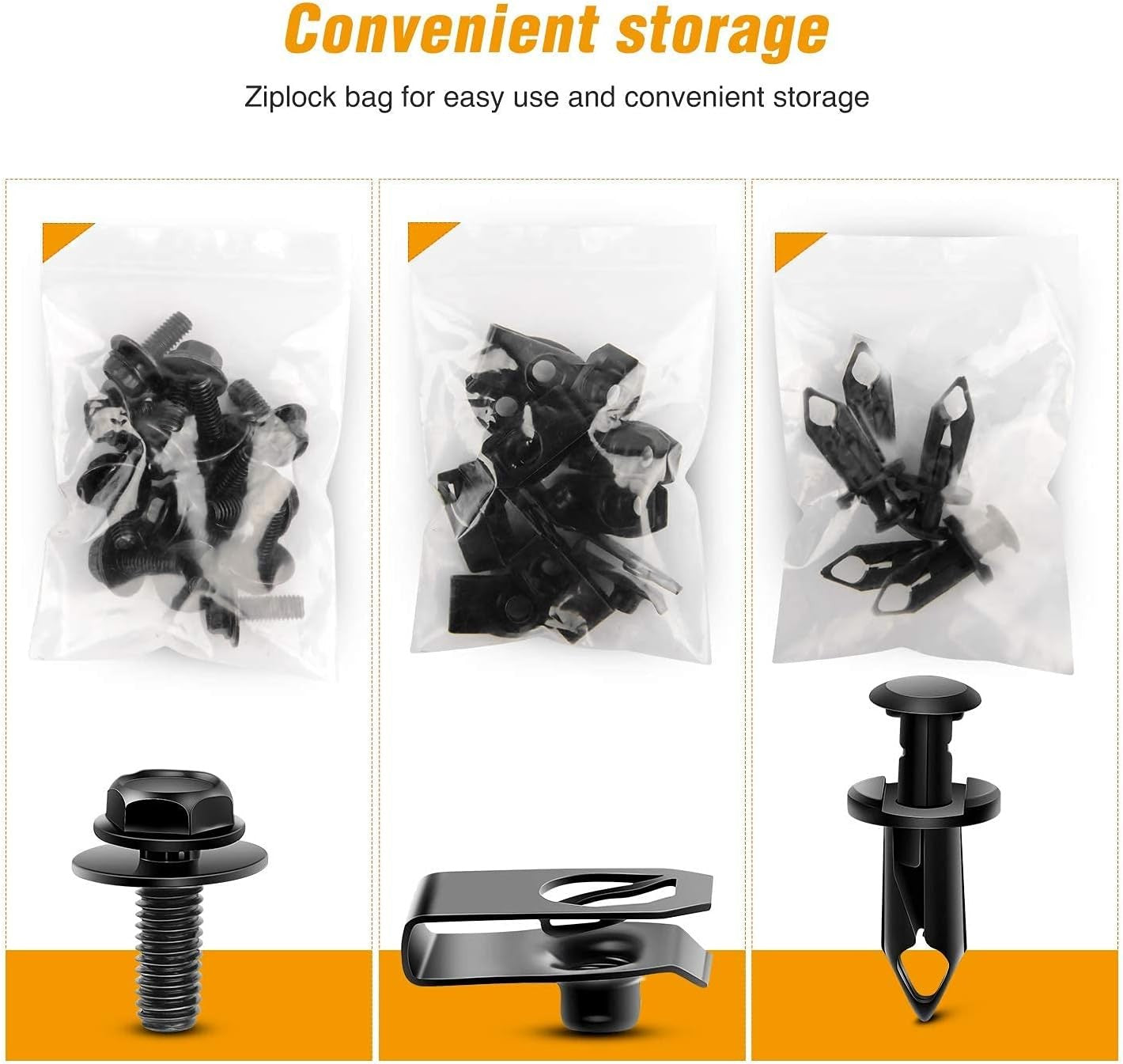 Nissan 35 Pcs Body Bolts & U-nut Clips- M6 Engine Under Cover Splash Shield