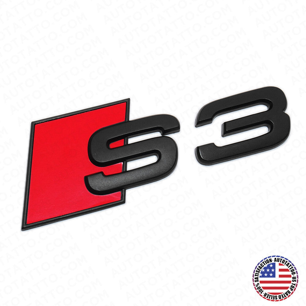 Audi S3 Matte Black Rear Letter Tail Nameplate Trunk Emblem Badge Sport Sline