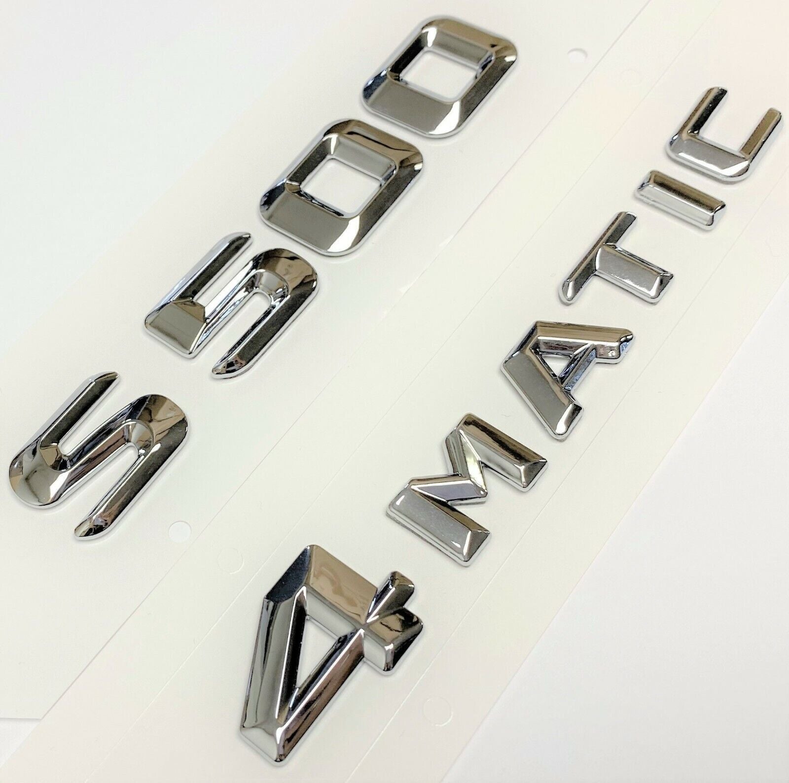 Chrome Silver s500 + 4 MATIC  Rear Trunk Emblem Badge Fit for Mercedes Benz S