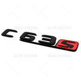17-20 C63 S AMG Emblem Trunk Lid Letter Logo Nameplate Badge Decorate Black Red