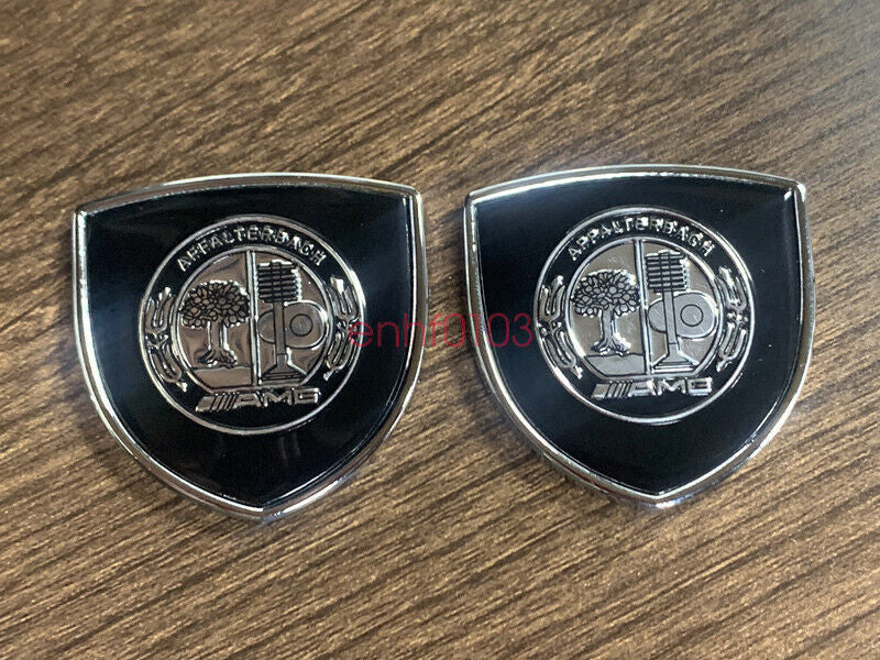 2pcs Black AFFALTERBACH Club 3D Logo FOR Mercedes Benz Car Body Emblem Badge