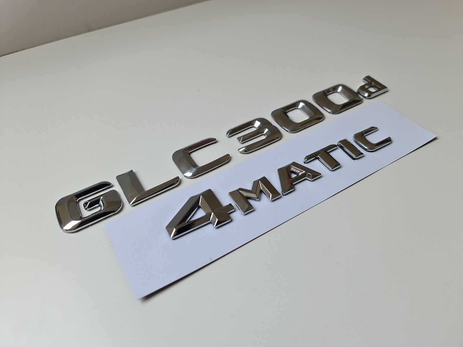 GLC300d 4Matic Silver Chrome Letter Number Rear Boot Badge Emblem For Mercedes