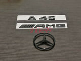 Gloss Black A45 AMG and Rear Star replacement PACKAGE Badge Sticker W176 A Class