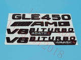 Gloss Black GLE450 AMG V8 BITURBO Trunk Embl Badge Sticker for Mercedes Benz