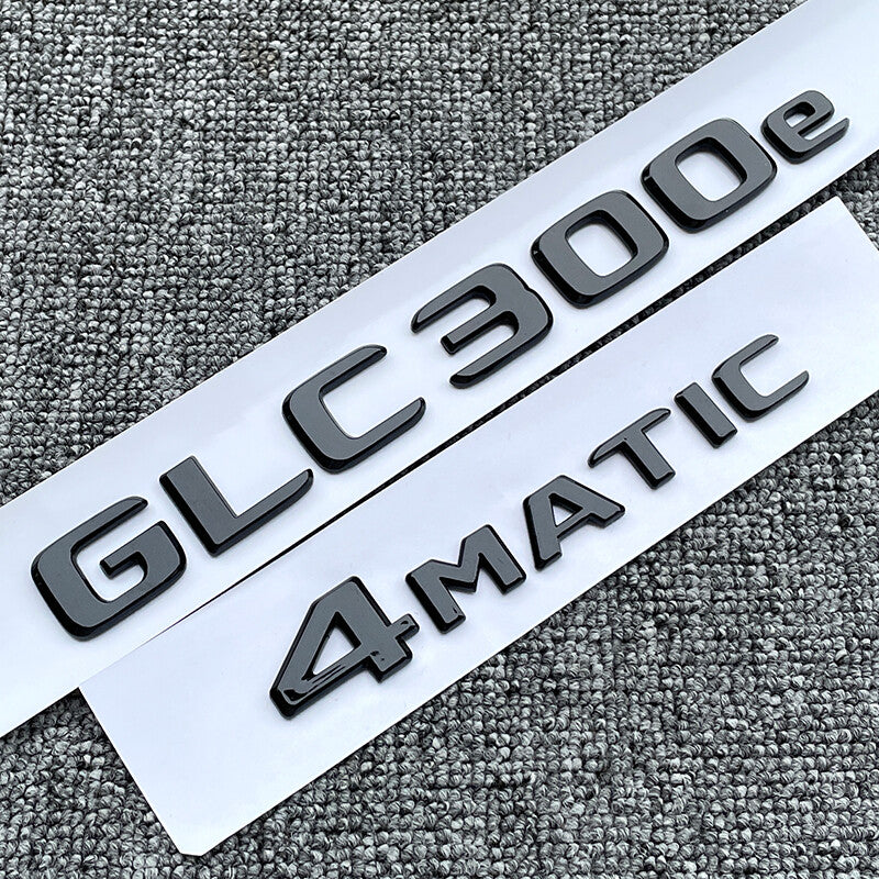 GLC300e +4MATIC Gloss Black Rear Trunk Emblem Badge Sticker For GLC C253 X253
