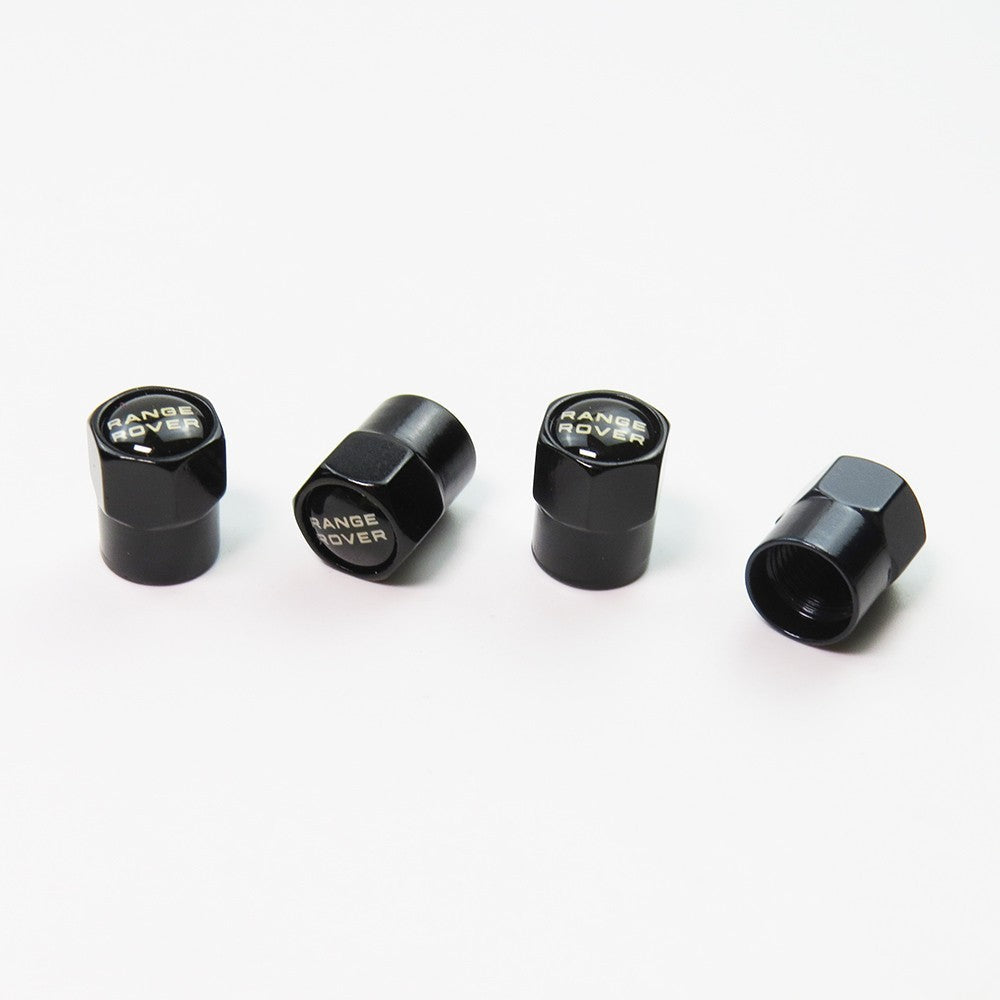 Compatible with Range Rover 4Pcs Tire Valve Stem Caps Anodized Aluminum - Black