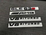Gloss Black GLE63 AMG S V8 BITURBO PACKAGE Trunk Emblem Badge Sticker W166 C292