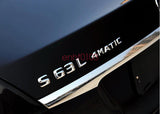 "S65 + AMG + V12 BITURBO" Letters Trunk Embl Badge Sticker for Mercedes Benz