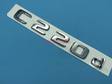 Chrome " C220d " Number Letters Rear Trunk Badge Emblem for Mercedes Benz C220d