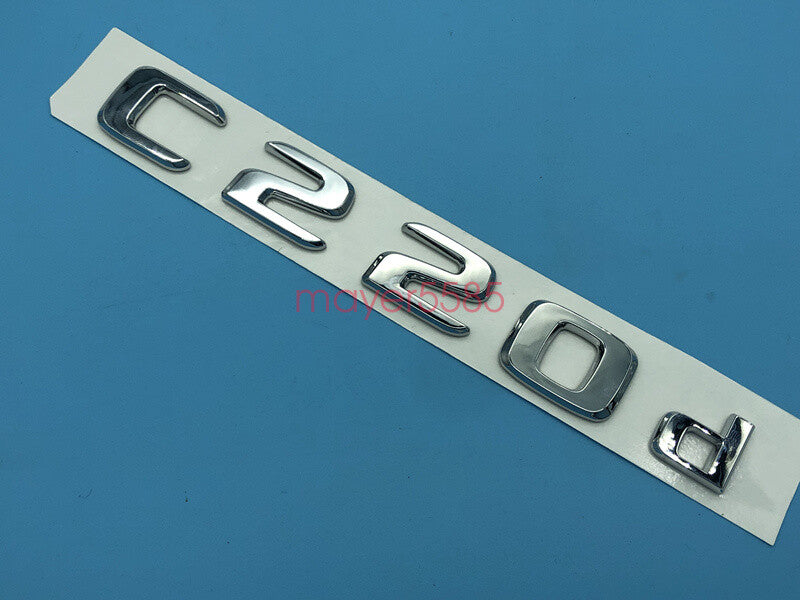 Chrome " C220d " Number Letters Rear Trunk Badge Emblem for Mercedes Benz C220d