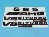 Gloss Black Flat G65 AMG V8 BITURBO Trunk Embl Badge Sticker for Mercedes Benz