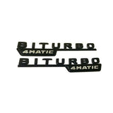 2017+ BiTurbo 4Matic Gloss Black AMG Fender Emblem For MB C43 C63 E43 E63 Badge