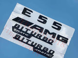 Gloss Black 3D "E55 AMG BITURBO 4 MATIC" Number Emblem Sticker for Mercedes-Benz