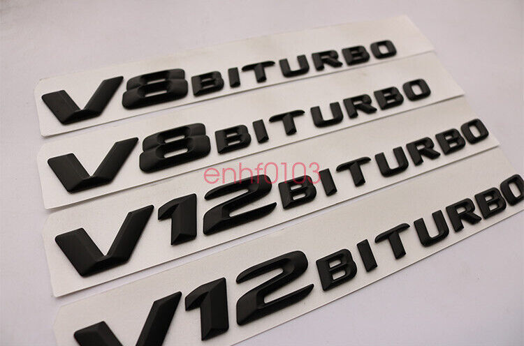 Black CLS 63 + S AMG + V8 BITURBO Trunk Emblem Badge Sticker for Mercedes Benz